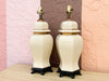 Pair of Gold Trimmed Ginger Jar Lamps