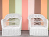 Pair of Braided Rattan Lounge Chairs
