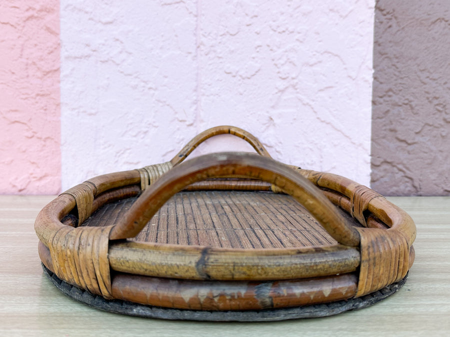 Oval Rattan Tray