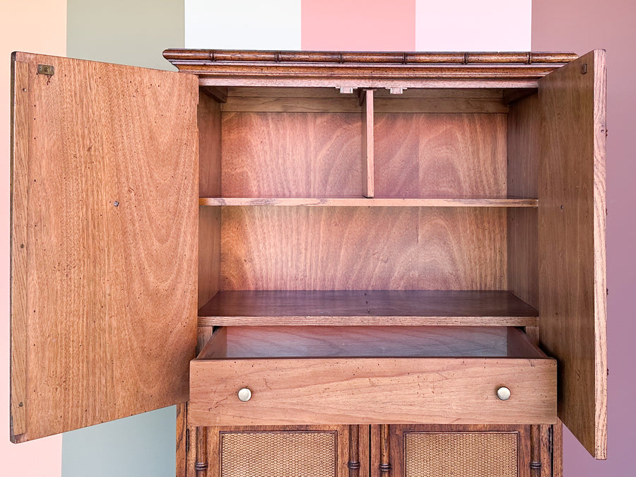 Handsome Faux Bamboo Armoire