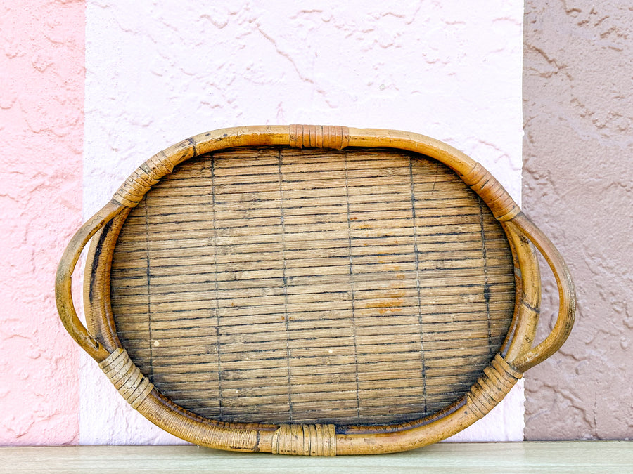 Oval Rattan Tray