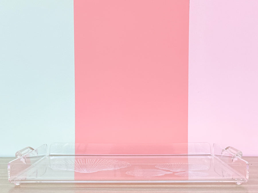 Etched Shell Lucite Tray