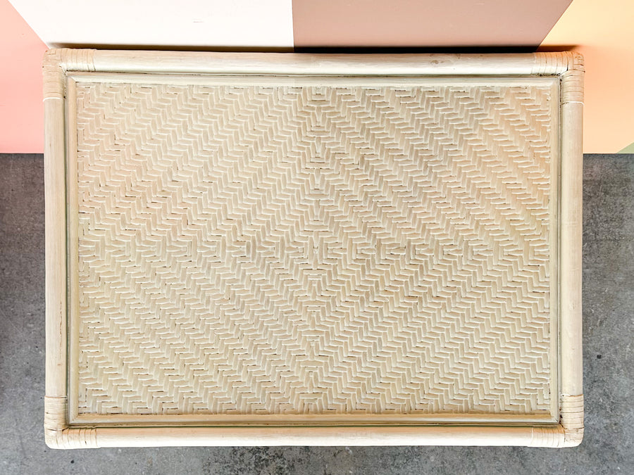 Pair of Coastal Rattan Side Tables