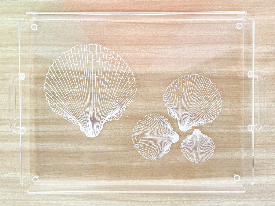 Etched Shell Lucite Tray