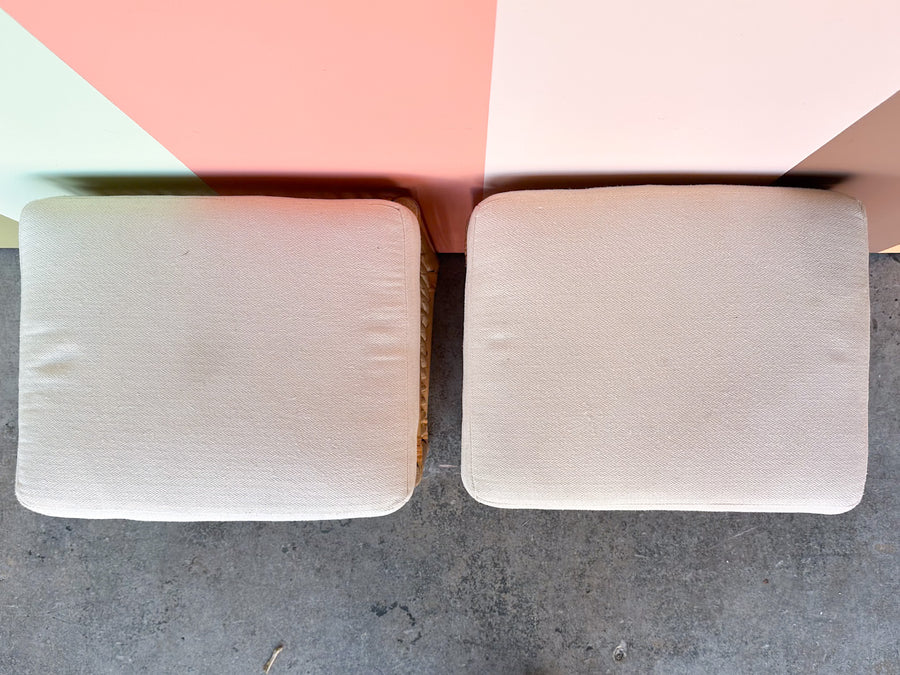 Pair of Rattan Ottomans
