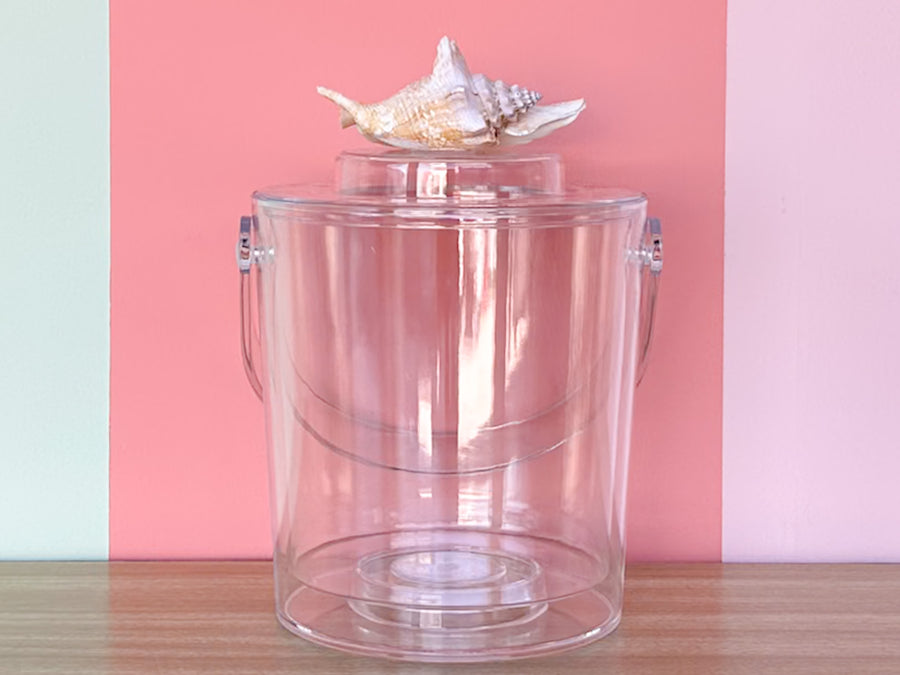 Rooster Conch Shell Lucite Ice Bucket