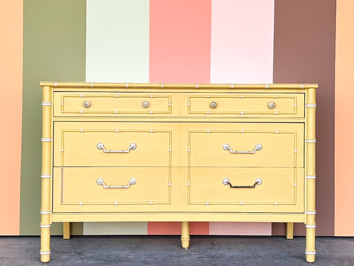 Thomasville Faux Bamboo Double Dresser