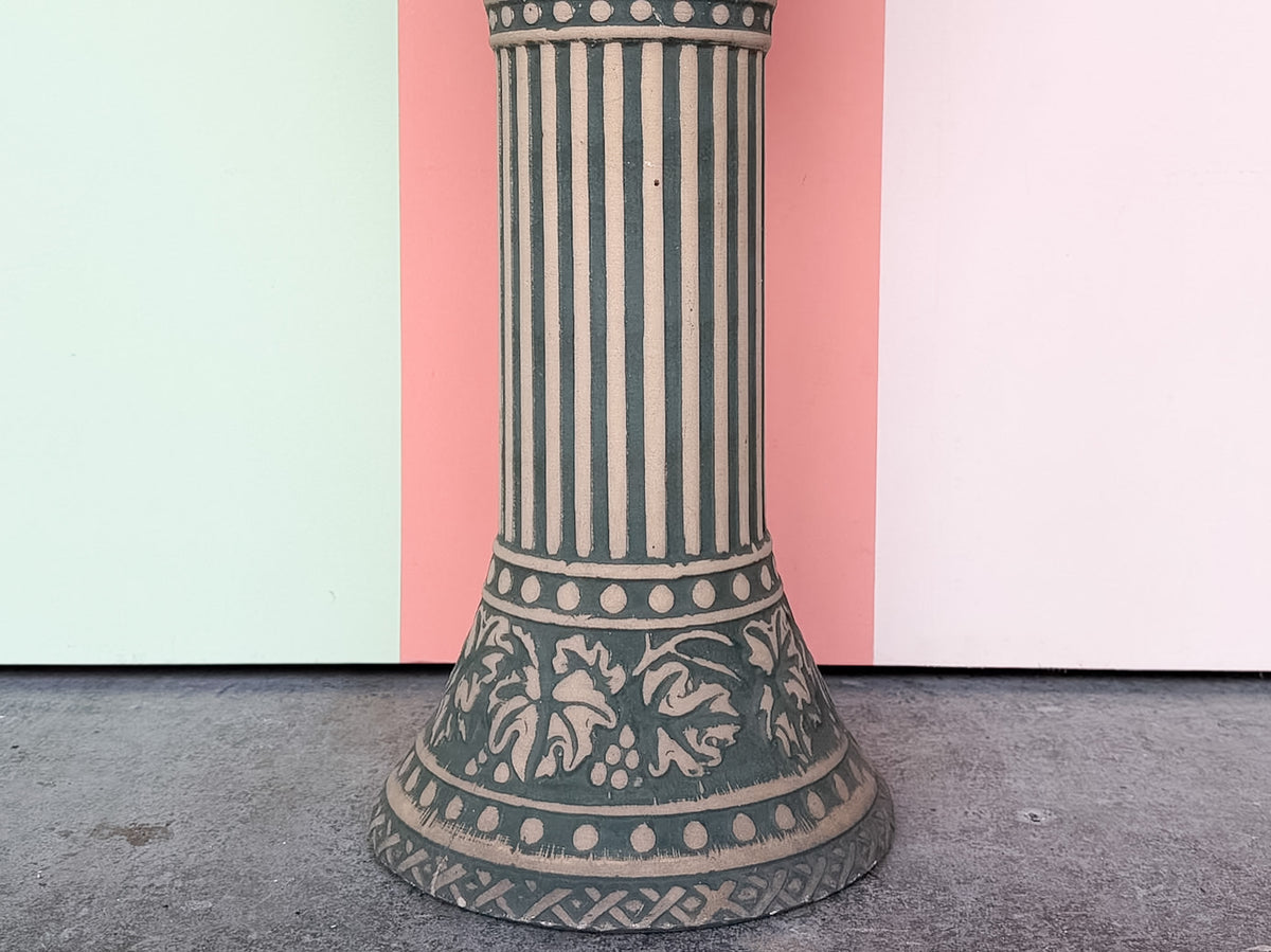 Pretty Teal Cachepot and Pedestal