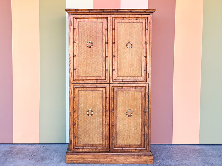 Handsome Faux Bamboo Armoire