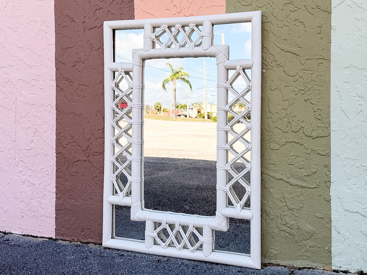 Ficks Reed Rattan Lattice Mirror