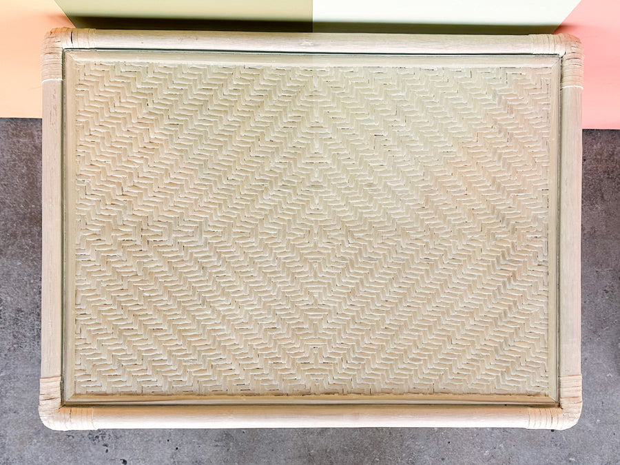Pair of Coastal Rattan Side Tables