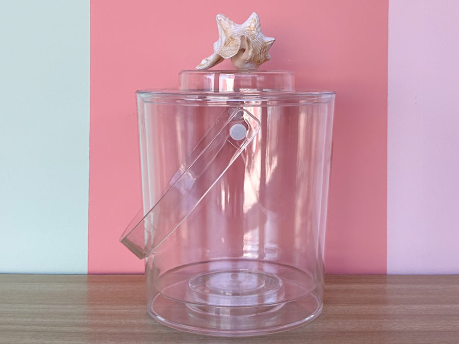 Rooster Conch Shell Lucite Ice Bucket