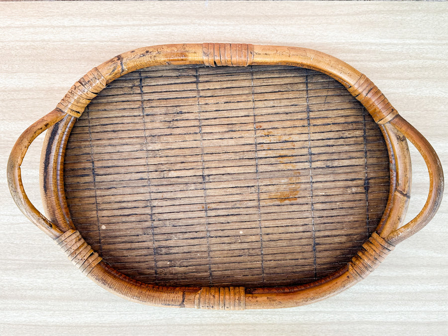 Oval Rattan Tray