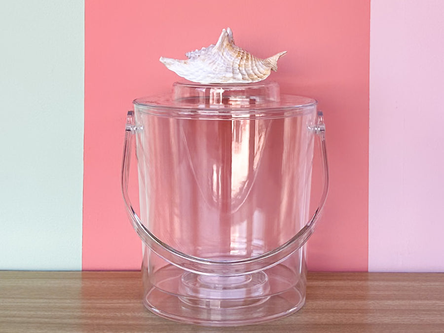 Rooster Conch Shell Lucite Ice Bucket