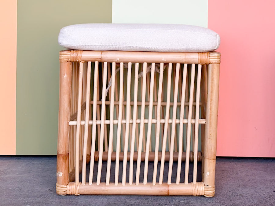 Pair of Rattan Ottomans
