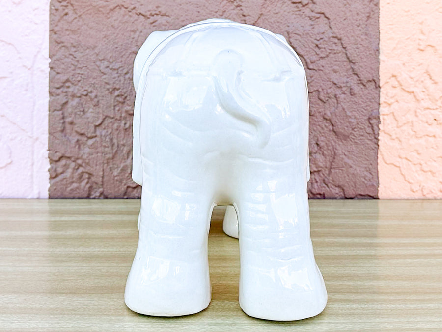 White Ceramic Elephant
