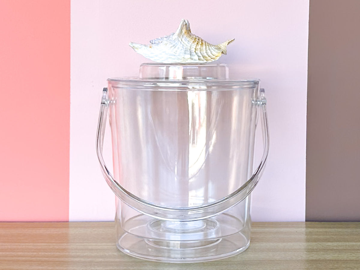 Rooster Conch Shell Lucite Ice Bucket