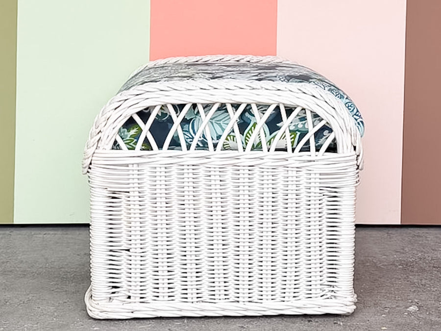 Braided Rattan Ottoman
