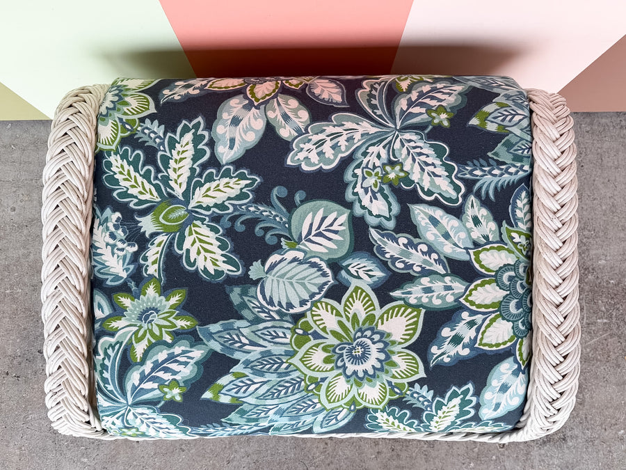 Braided Rattan Ottoman