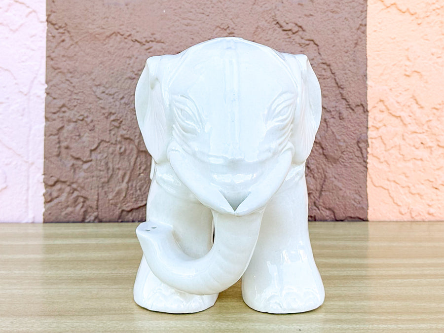 White Ceramic Elephant