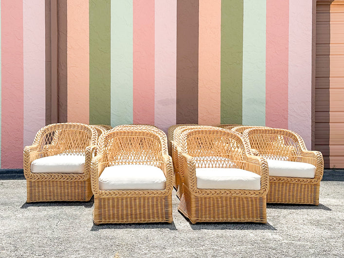 Bielecky Brothers Braided Rattan Lounge Chair