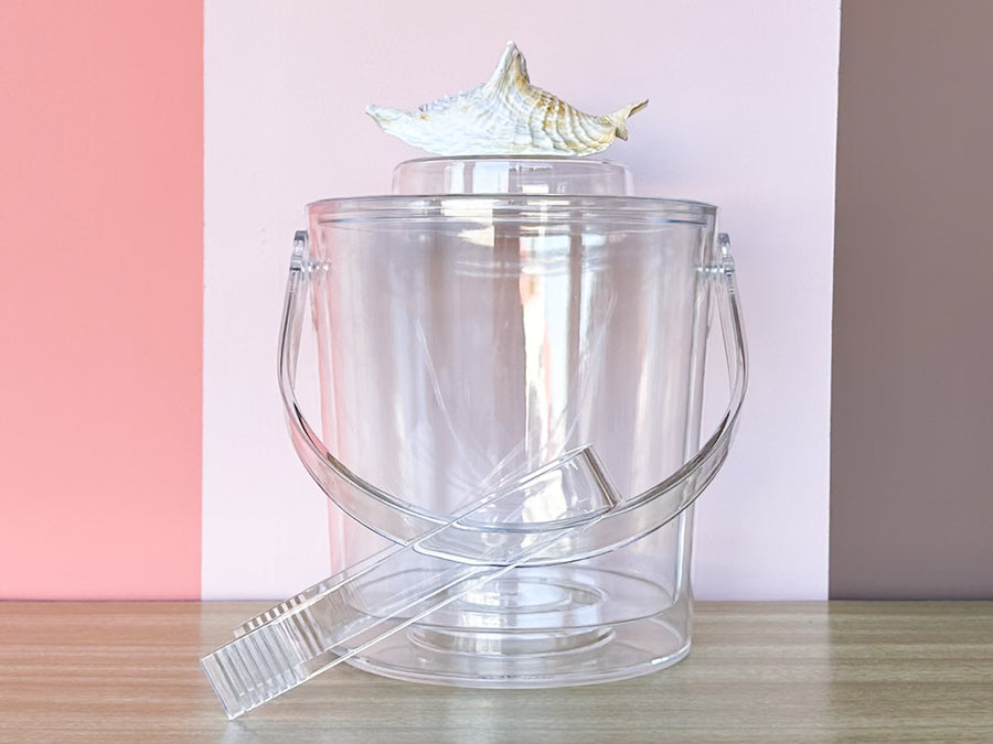 Rooster Conch Shell Lucite Ice Bucket