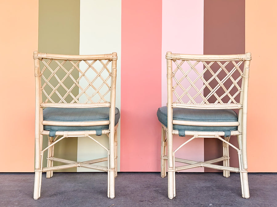 Set of Five Ficks Reed Rattan Dining Chairs