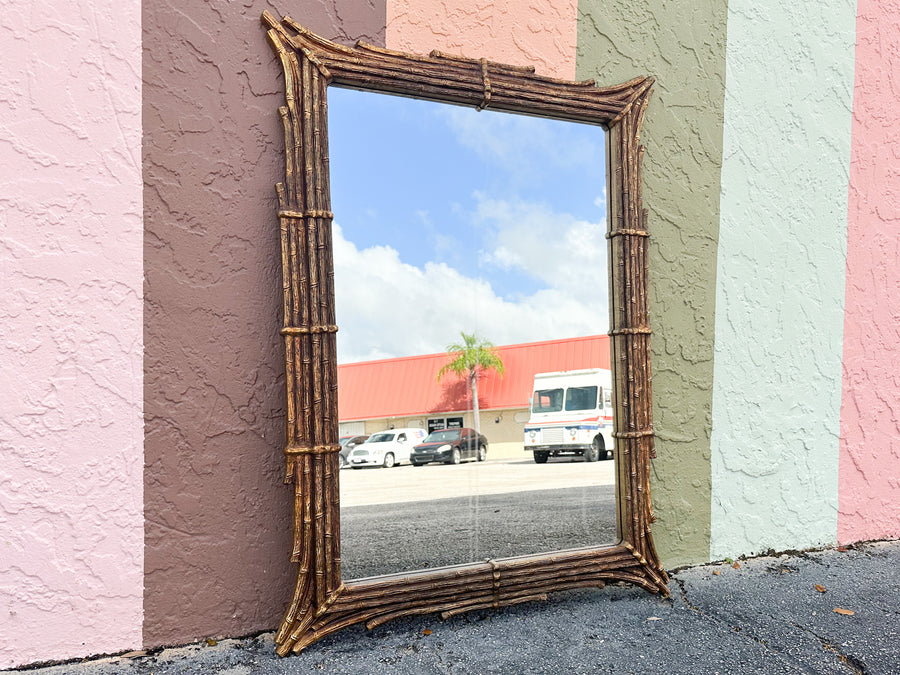 Regency Chic Faux Bamboo Mirror
