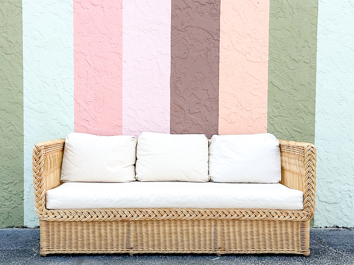 Bielecky Brothers Braided Rattan Sofa