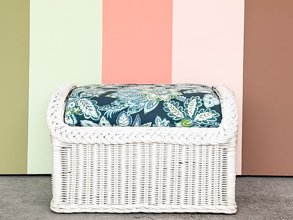 Braided Rattan Ottoman