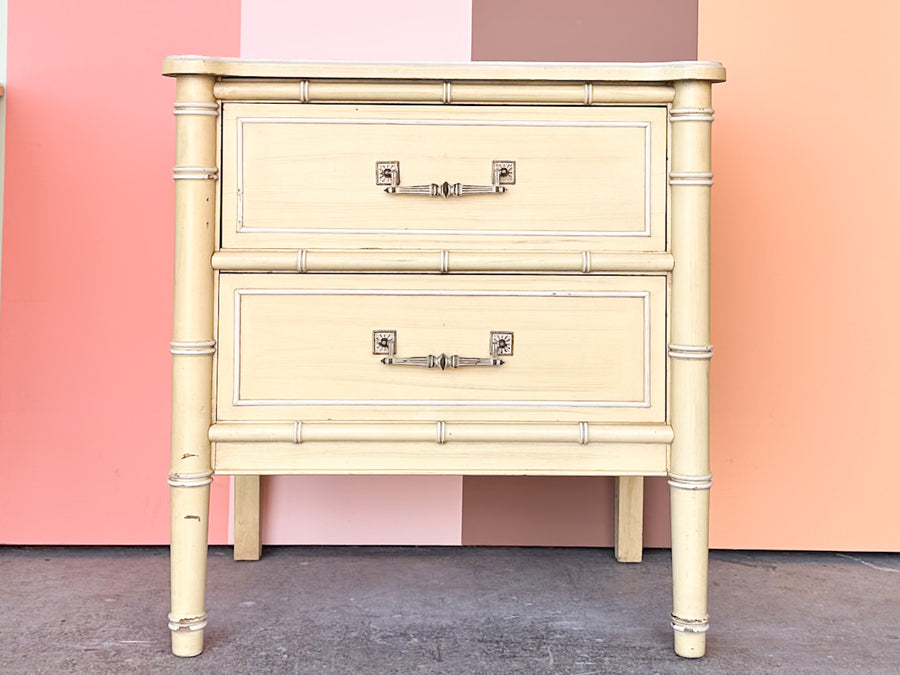 Pair of Henry Link Faux Bamboo Nightstands