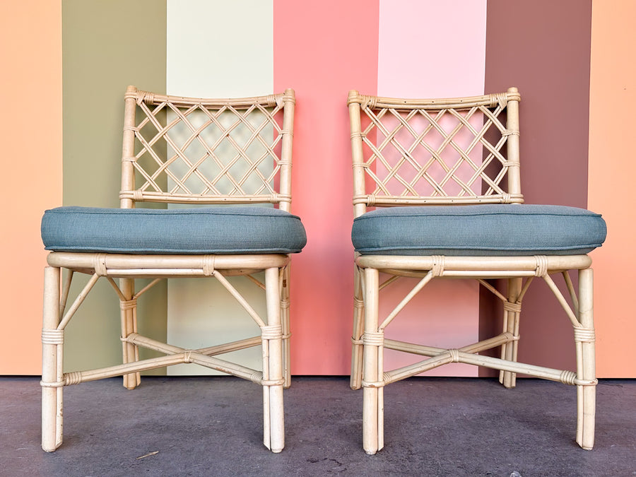 Set of Five Ficks Reed Rattan Dining Chairs