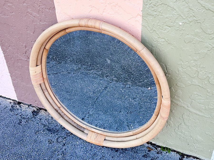 Modern Rattan Mirror