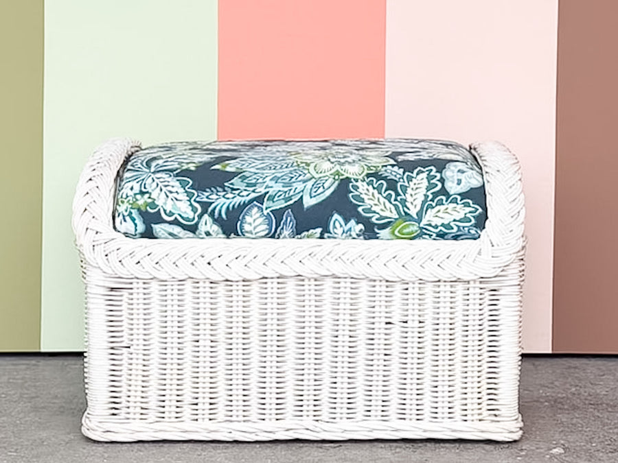 Braided Rattan Ottoman