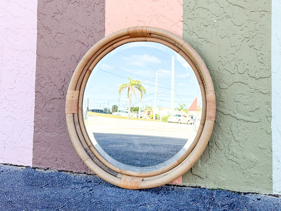 Modern Rattan Mirror