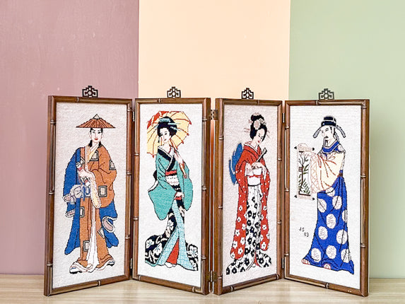 Geisha Needlepoint Folding Art