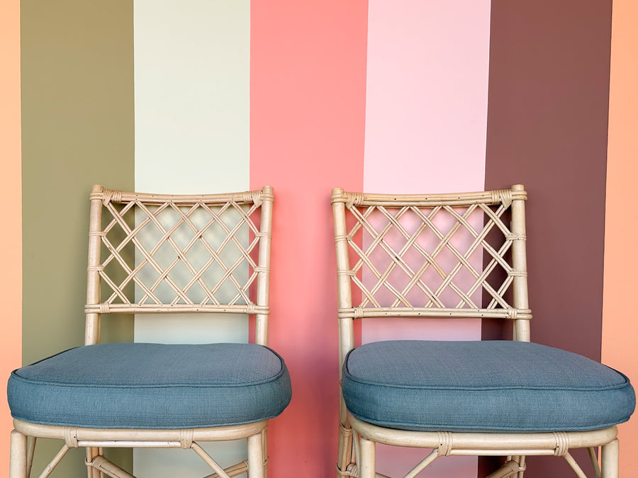 Set of Five Ficks Reed Rattan Dining Chairs