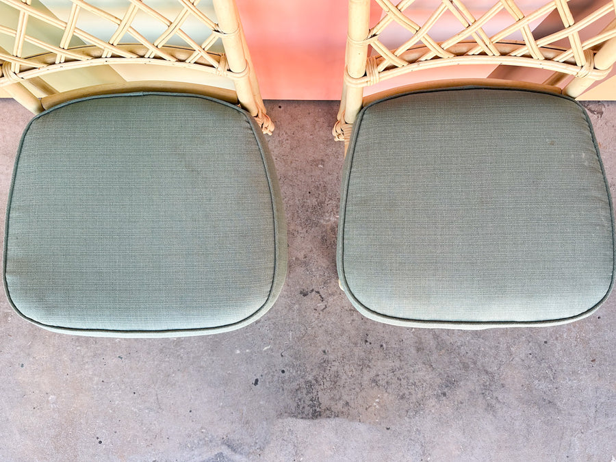 Set of Five Ficks Reed Rattan Dining Chairs