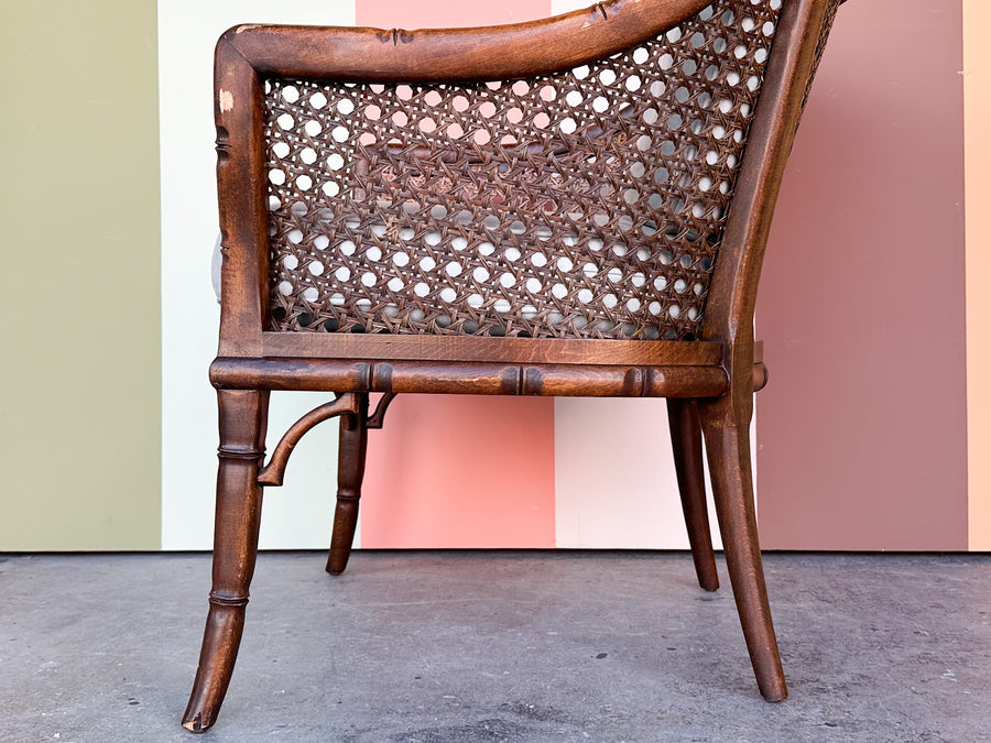 Faux Bamboo and Cane Arm Chair