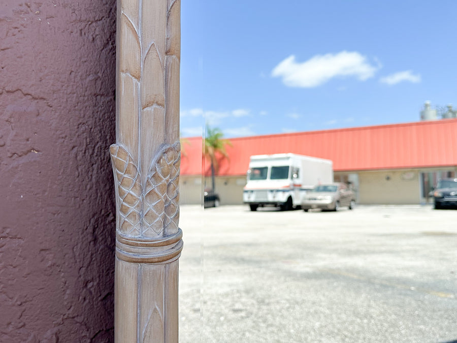Elegant Carved Asparagus and Flower Mirror