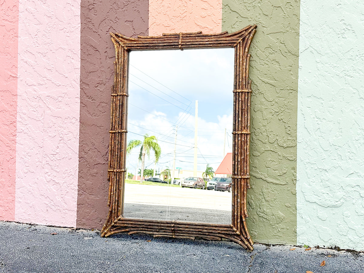 Regency Chic Faux Bamboo Mirror