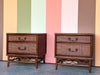 Pair of Handsome Rattan Nightstands