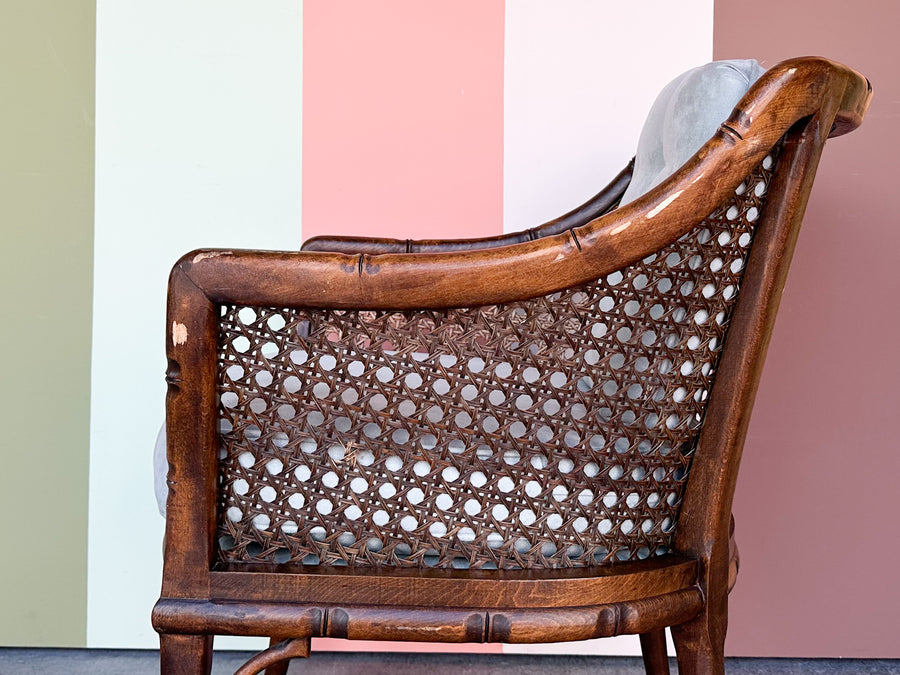 Faux Bamboo and Cane Arm Chair