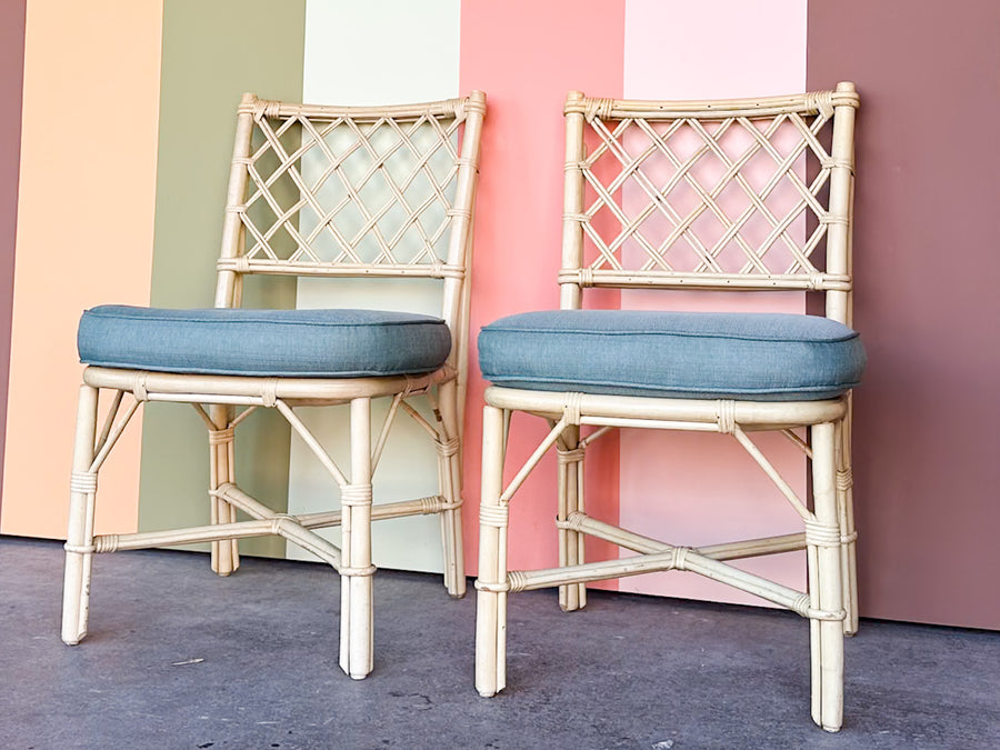 Set of Five Ficks Reed Rattan Dining Chairs