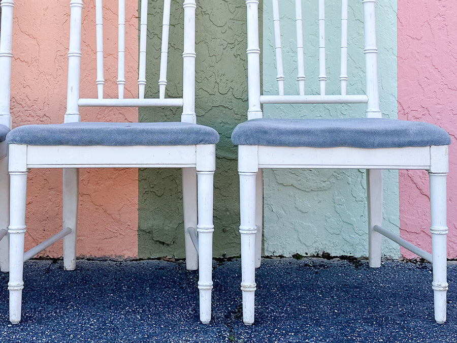 Set of Four Faux Bamboo Dining Chairs