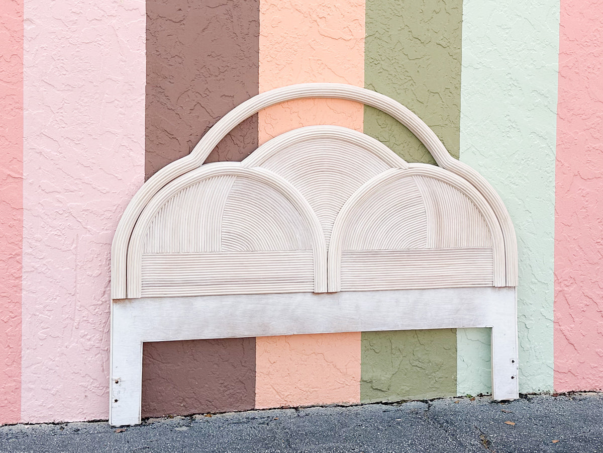 Coastal Cool Pencil Reed Rattan Queen Headboard