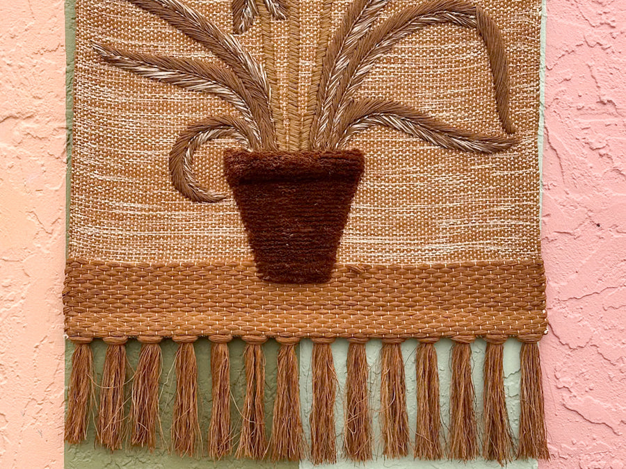 So 70's Woven Flower Wall Hanging