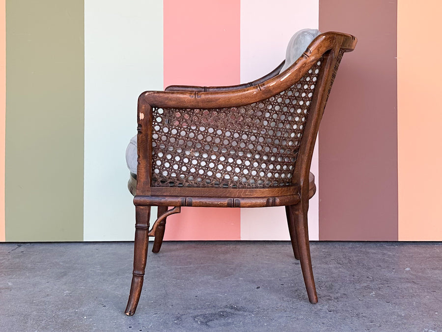 Faux Bamboo and Cane Arm Chair