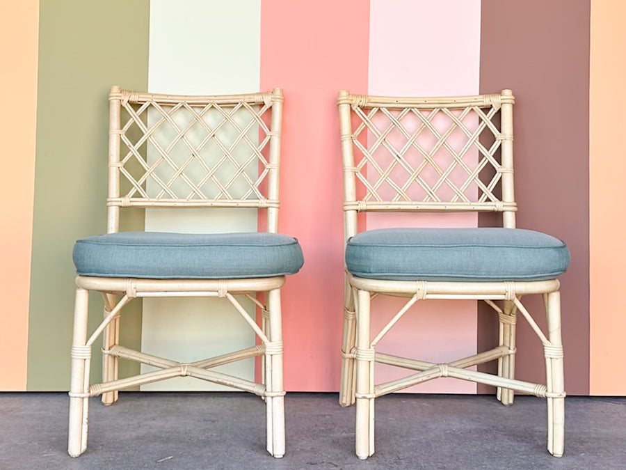 Set of Five Ficks Reed Rattan Dining Chairs