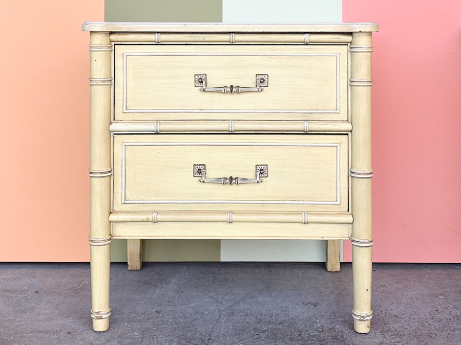 Pair of Henry Link Faux Bamboo Nightstands